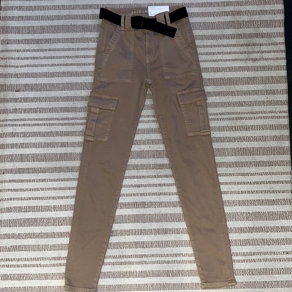 New! America Eagle Khaki super stretch high rise skinny jeggings| size 0 - Picture 5 of 5